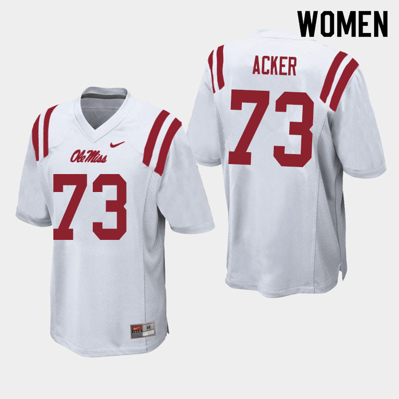 Eli Acker Ole Miss Rebels NCAA Women's White #73 Stitched Limited College Football Jersey QTM5358GM